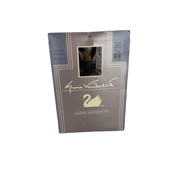 Vintage NWT Gloria Vanderbilt day sheer pantyhose black size D NEW‎ VTG - Picture 1 of 8